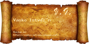 Vasko István névjegykártya